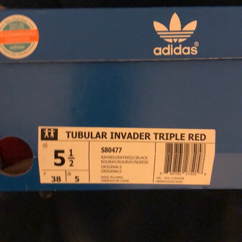 Adidas tubular invader triple red